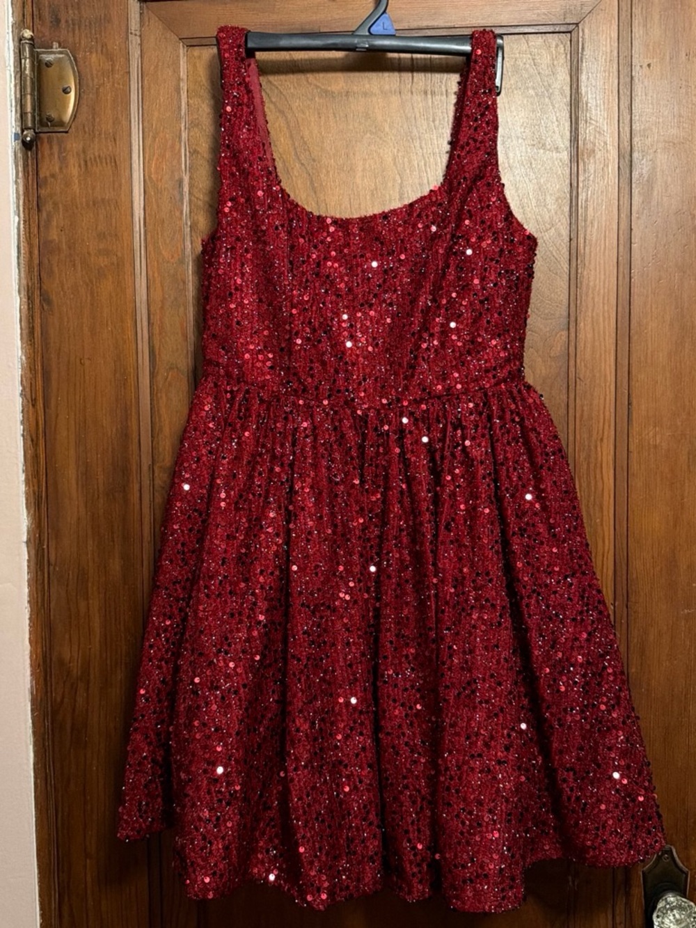 Lush Burgundy Sequin Cocktail Dress